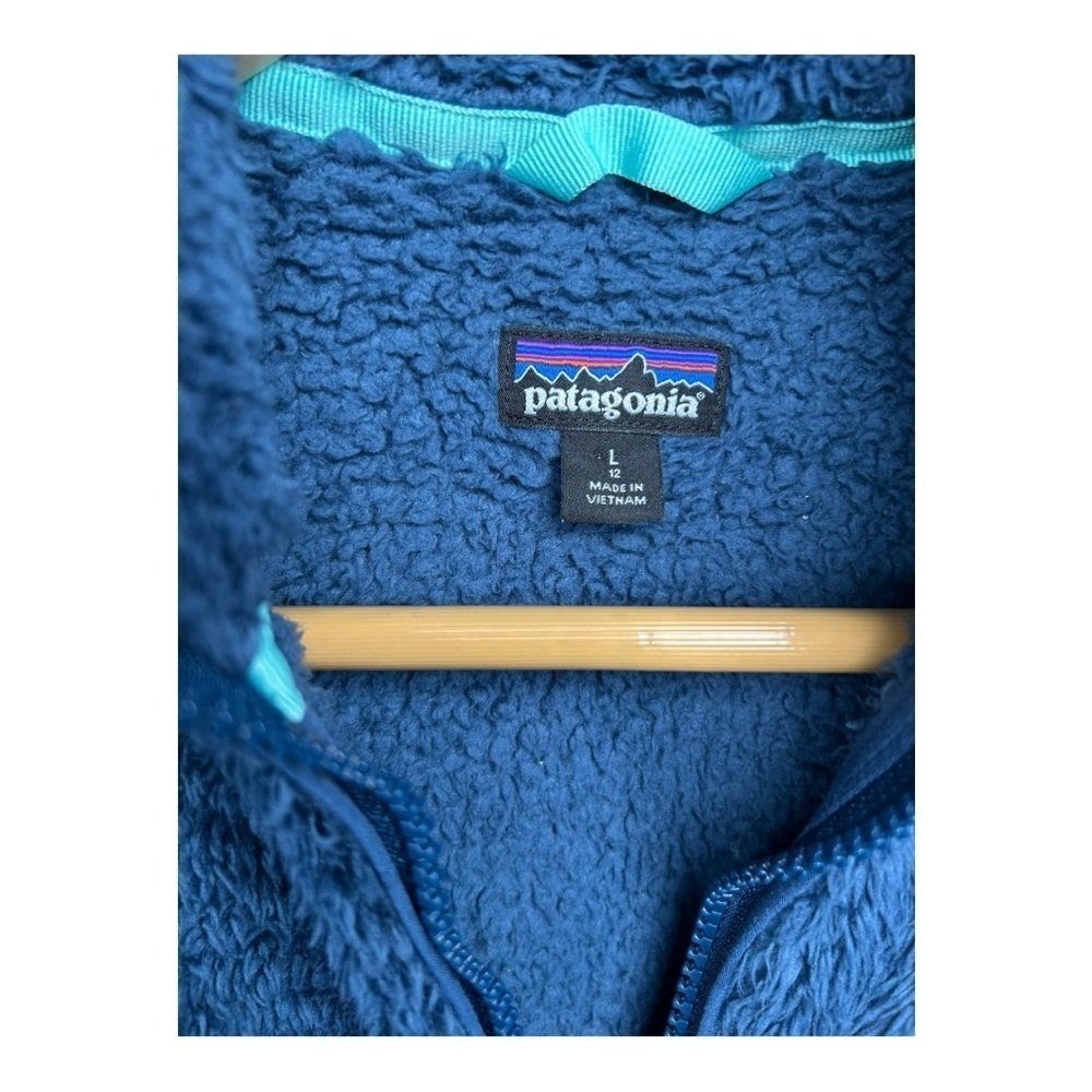 Patagonia Los Gatos Fleece 1/4 Zip Pullover Sweater Jacket Blue Girls Size L 12. - Picture 3 of 8